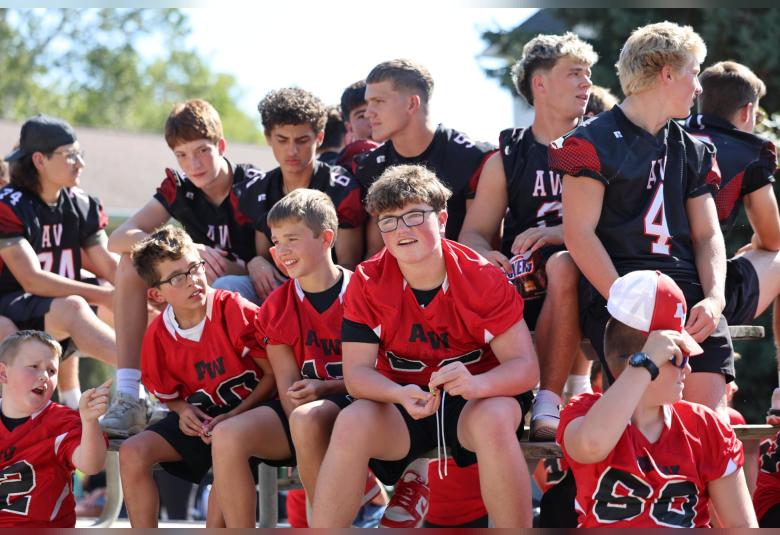 A-W youth football players displayed their Westerner pride as they rode in the homecoming parade.