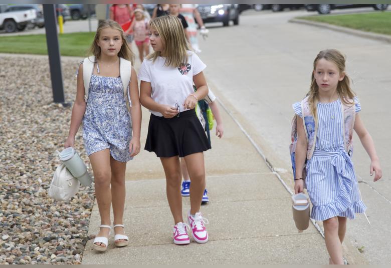Kassidy Koopman, Sky Taylor, and Paisley Wignes were excited for the start of the new school year.