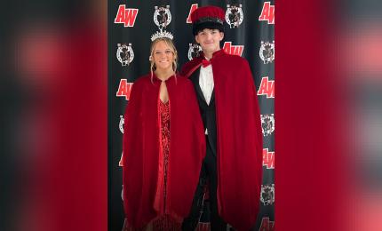 Gabby Koch and Reegan McKee were crowned the 2025 Akron-Westfield homecoming queen and king at coronation ceremonies held Thursday, Oct. 2. (Photo courtesy of A-W School District)